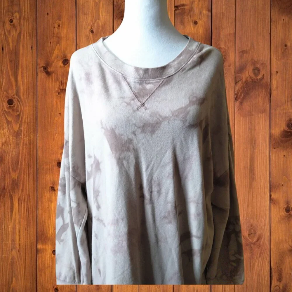 Old Navy Size XXL Long Sleeve Pink Tie Dye Sweatshirt Dress Comfy Lounge